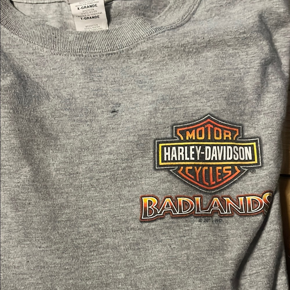 Harley-Davidson Gray and Black Short Sleeve Tees pair of shirts, size XL - Picture 4 of 7